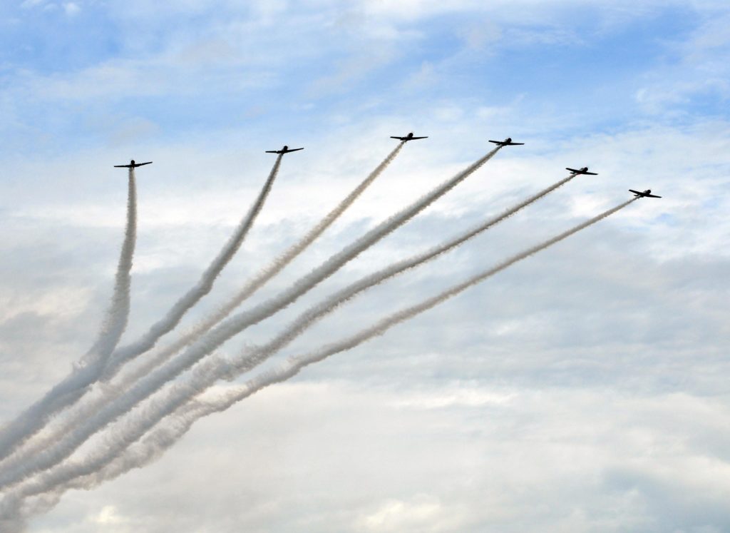 Geico Skytypers in SNJ-2s