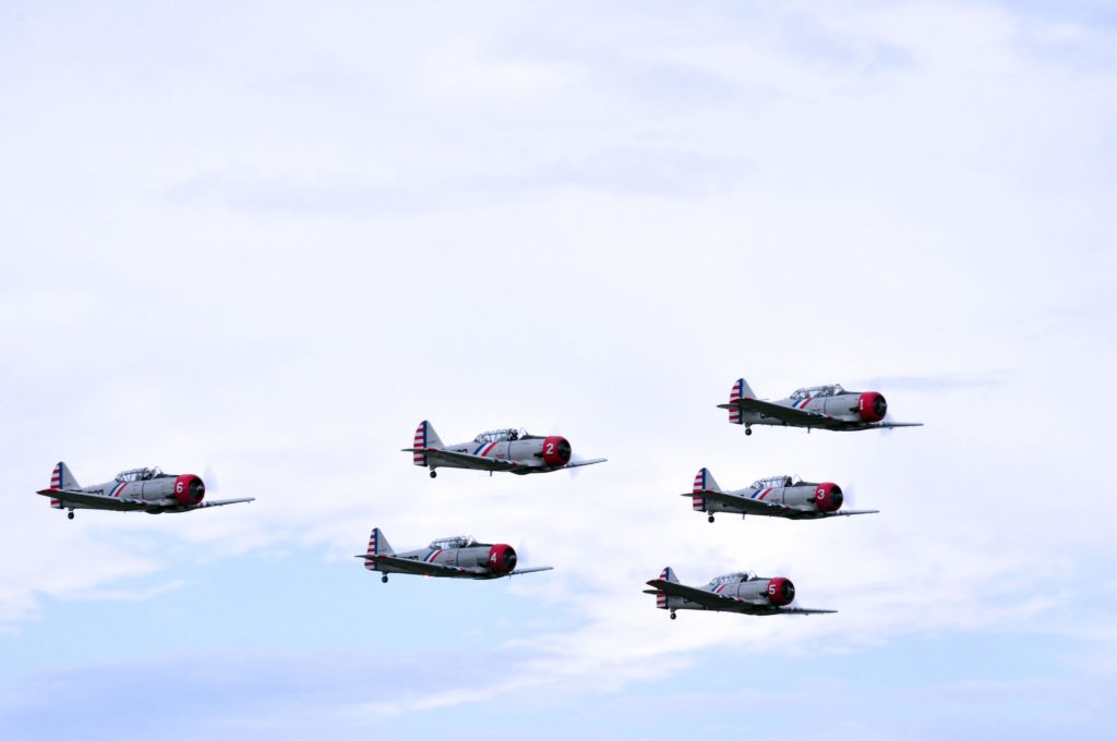 Geico Skytypers in SNJ-2s