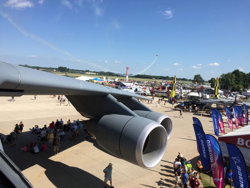 Looking out at Oshkosh from the top of the C-5 Super Galaxy.