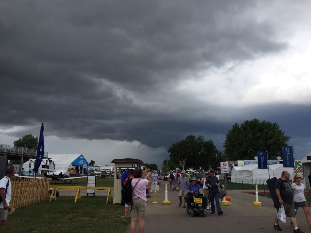 Buckets of rain brought some welcome cool to Oshkosh mid-week.