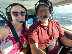 Shawna and Tim flying