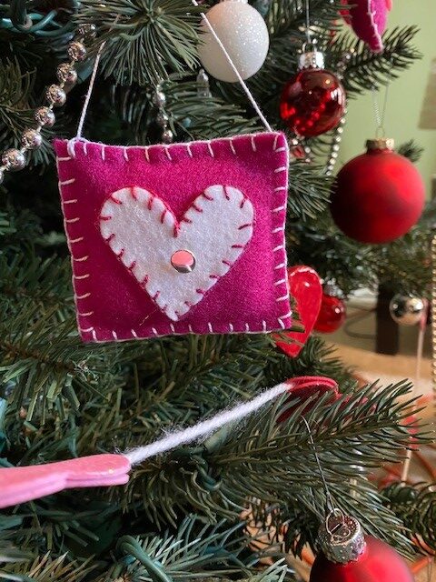 Heart ravioli ornament