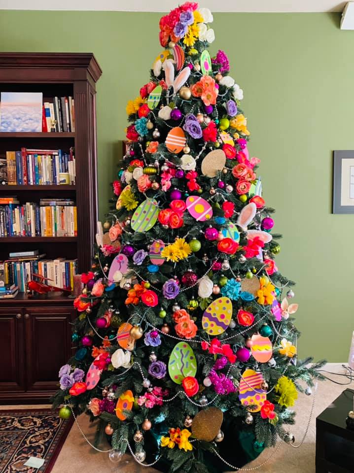 Easter egg tree with flowers