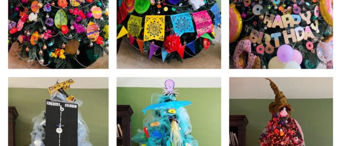 A collection of holiday trees