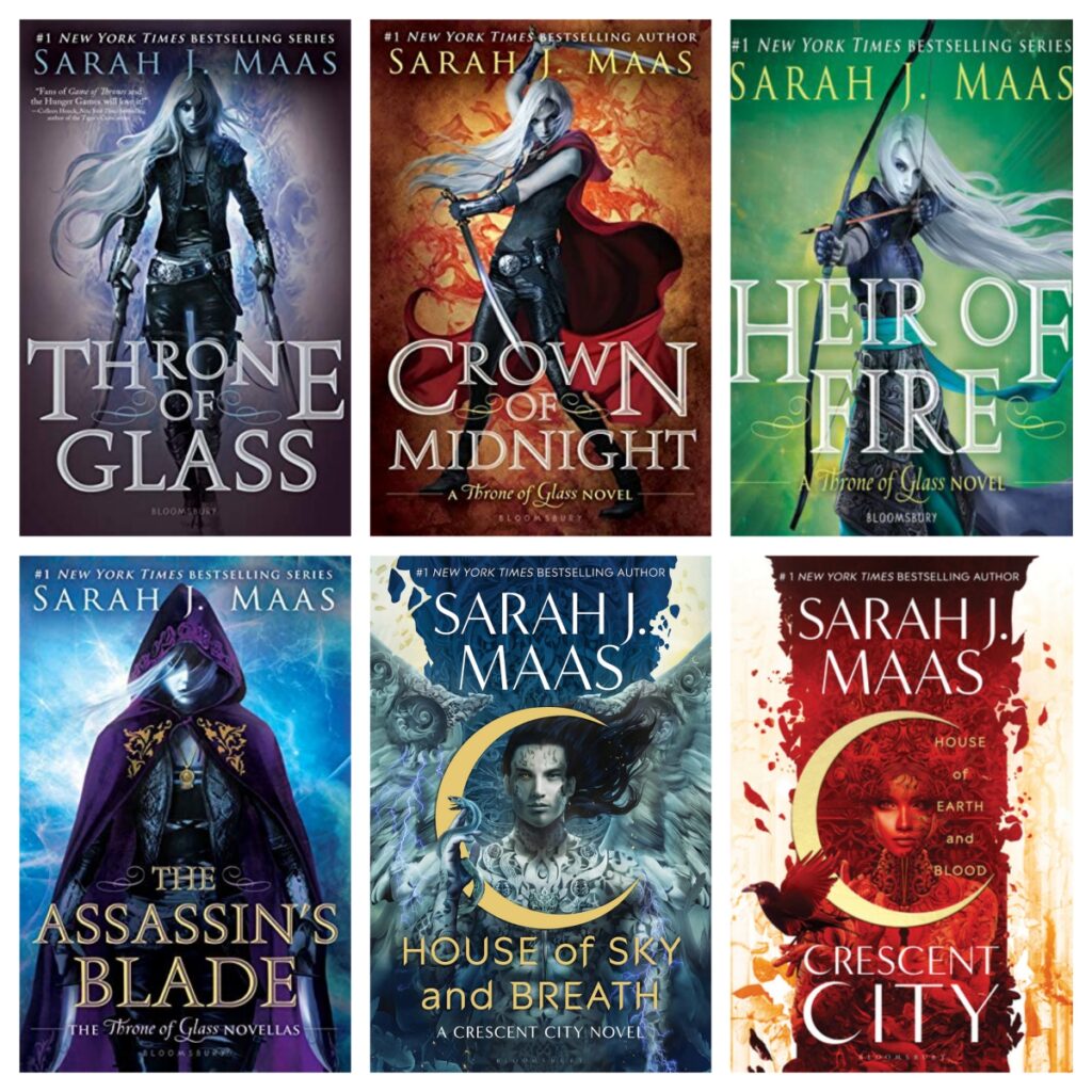 Collage of Sarah J. Maas novels