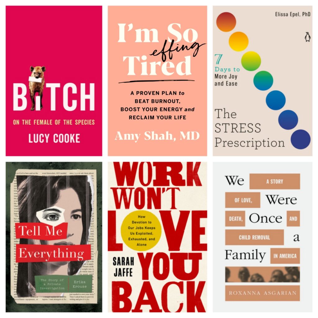 Collection of colorful nonfiction book covers